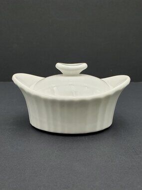 Corningware French White Individual Dessert Baker Casserole Dish & Lid
